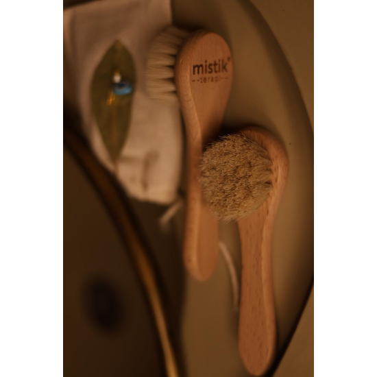 %100 Doğal At Kılı Yüz/Saç Bakım Fırçası