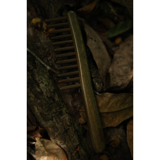 Mistik Sandal Ağacı 12 Dişli Ahşap Tarak – Doğal Meridyen Masajı & Saç Terapisi