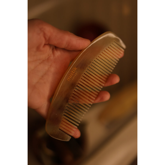 Mistik Terapi Sığır Boynuzu Tarak - Doğal ve Ekonomik Bakım - Orta Kalite