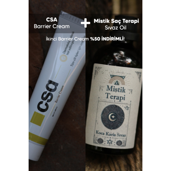 Mistik Saç Terapi | Sıvaz Oil & CSA | Barrier Cream 2'li Set + İkinci Barrier Cream %50 İNDİRİMLİ!